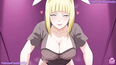 Bunny Suit Boss Makes Hinata Blow Him on Beach