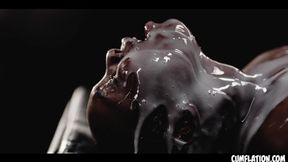 Black bombshell Zaawaadi takes on big white load