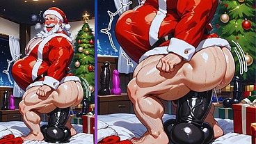 Old, chubby gay man shows off his big, round ass while being fucked dressed as Santa Claus. Anime Hentai Animation