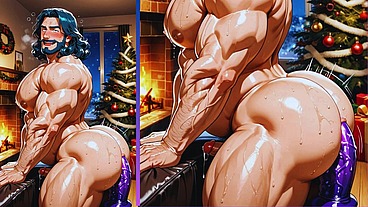 Old, chubby gay man shows off his big, round ass while being fucked dressed as Santa Claus. Anime Hentai Animation