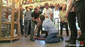 A Mob Of Men Punish A Thief With A Giant Cock