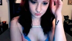 Red haired emo slender and pale webcam nympho masturbated for me