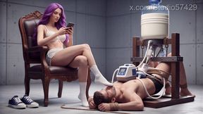 Socks Smelling Semen Extraction of Prisoner - Femdom BDSM