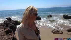 Unfiltered beach intimacy in real time (POV)