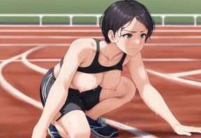 Sweaty Sporty Girl - Topless Gymnastics and Body Care (AI Anime)