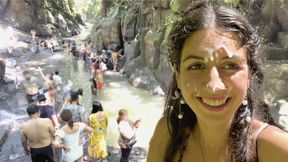 Cum On Face In Public Locker Room And Cumwalk At The Waterfall With Katty West