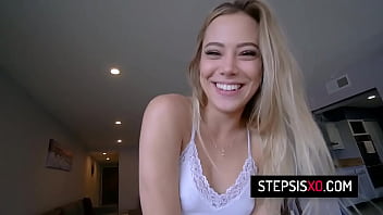 Blonde teen stepsis Avery Cristy fucks with her stepbro for extra money