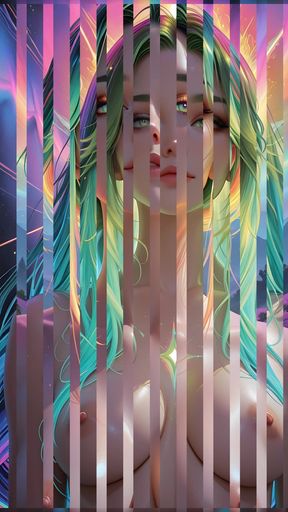 Cosmic Neon Beauty Portrait with Luminous Eyes Dreamlike Fantasy Ai Art Slideshow