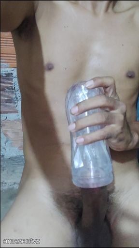 YOUNG LATINO MILKING HIS COCK WITH POCKET ASS