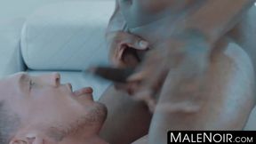 Interracial anal sex with hung gays Pierce Paris and Taye Scott fucking raw
