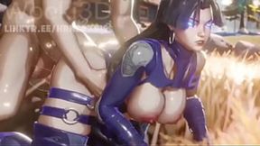 Marvel's Psylocke gets a gigantic 3D animated dong stuffed in her pussy
