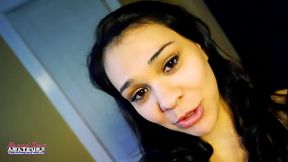 Petite Brunette Coed Sabrina Sucks Deep, Rides Hard And Rims Greedily!