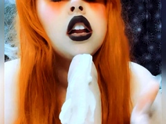 Violet lovely amateur redhead woman toying