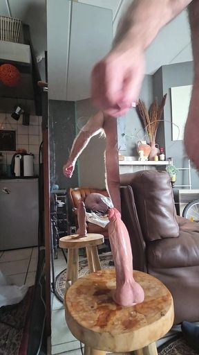 Hairy Muscle Bear Plays with Dildo