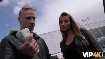 Young blonde services stranger for cash while her man watches