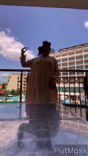 Sexy milf relaxes in hotel