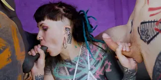 Tattoo TEEN rough balls deep ANAL threesome - DP &mdash;  ATM