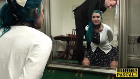 British submissive loves being analed in a hot interracial threeway
