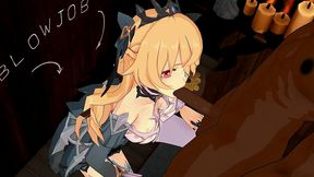 fischl blow job hentai genshin impact mmd 3d clear blue clothes