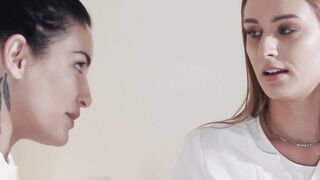 Young Daisy Stone drills lesbian ass with dildo