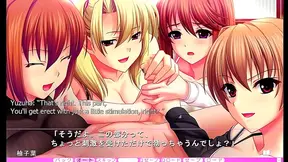 Luscious Harem Pleasures Hero with Sensual Quad handjob in Steaming Ijiru Fantasy