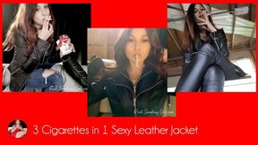 3 cigarettes in 1 sexy leather jacket