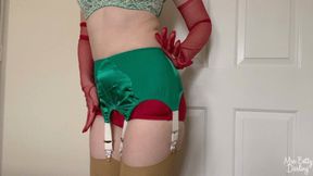 SFW Betty's Boudoir: Christmas Satin Lingerie Tease