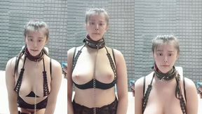 萌面乖兽认主仪式-- bdsm/字母圈/ds/臣服/圈养/sub/母狗/调教室/k9调教/遛狗/跪趴/蹲坐/肛塞/皮革束缚/狗奴/性奴/狗笼子/项圈/反差婊