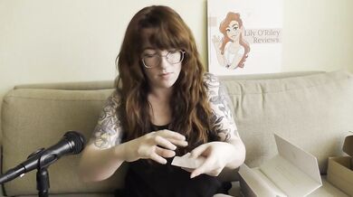 Redhead with glasses pushes magic wand hard gushing wet panties orgasm