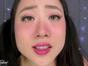 Up-Close Jerk Off Encouragement on her Pretty Asian Face -ASMR JOI