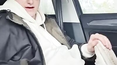 Sneaker fuck in the car