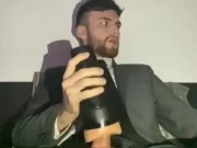 Smoking and Fleshlight Fucking in Suit (PART 2)