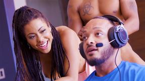 ”black cock pizza delivery guy pounds big boobed black STEPMOM in front of her Boyfriend”