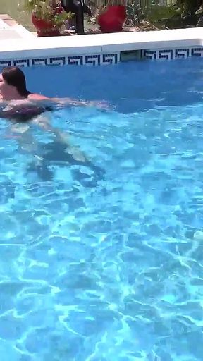 Auntjudys - Busty Redhead MILF Jojo Robinson Goes Skinny Dipping in the Pool