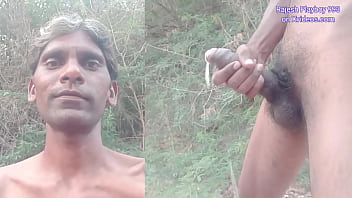 Rajesh Playboy 993 Outdoor Masturbating Big Cock and Cumming in the Jungle. Huge Cumshot Blowjob