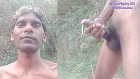 Rajesh Playboy 993 Outdoor Masturbating Big Cock and Cumming in the Jungle. Huge Cumshot Blowjob