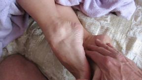 Amateur Blonde Wife Enjoys Foot Fetish