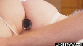 Teen stepson fucked doggystyle raw after taboo anal play and rimming