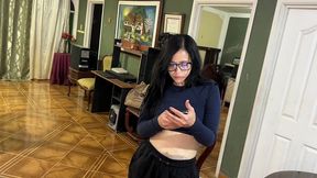 outing to eat ends badly with cute slut girl swallows milk