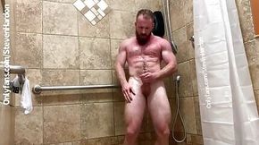 Transparent underwear in shower ginger stud