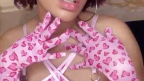 Latina brunette in pink