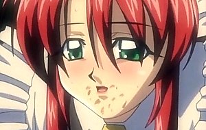 Bondage hentai shemale maid with monster boobs and cock