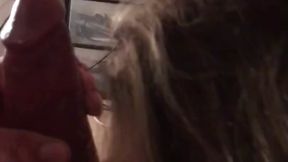 Sexy petite blonde teen sucks big black cock