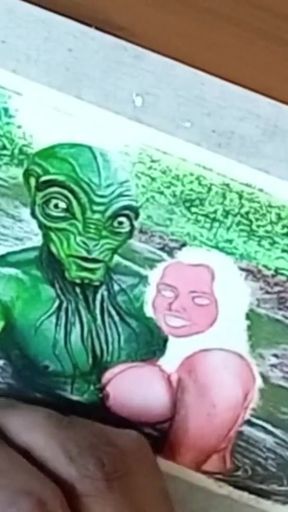 Key moment from &quot;Erotic Art Or Drawing Of Sexy Indian Desi Bhabhi in Love With an Extraterrestrial Alien&quot;