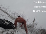 Gay Winter Story - best moments from new video - outfdoor public dildo play and hole stretching