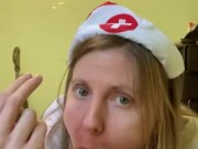 Naughty nurse checks your penis and prostate