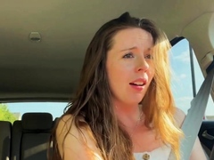 Lush Babe Has Orgasms Galore with Sex Toys in Drive-Thru