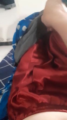 Wearing Mini Satin Skirt Inside Shorts