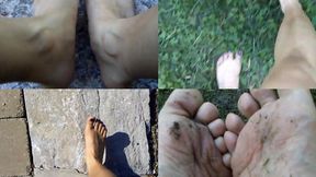 Bare feet walking outdoors Vol 1 ***MP4***