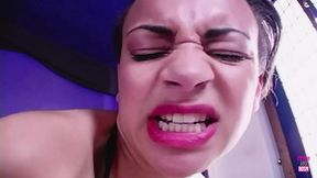 Hot teen babe gets rocked by strapon-wielding brunette, deep-throated screaming ensues, pure anal&#x1F44C; ecstasy unleashed